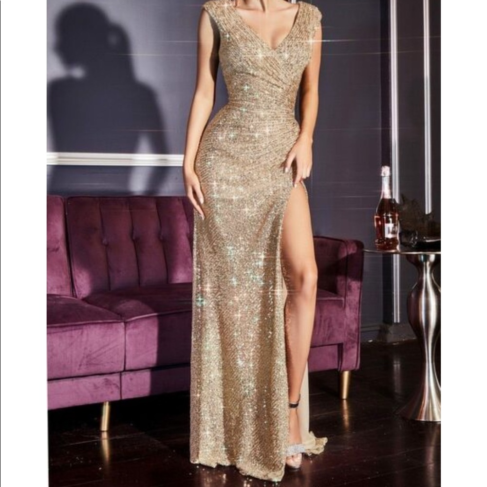 Shimmery Gold Formal Dress